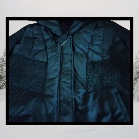 Tahari Black Quilted Hooded Winter Coat - Picture 4 of 8